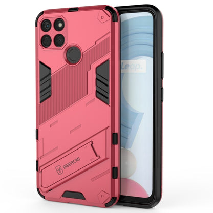 Pink rugged shockproof TPU phone case with armor design for Realme C21Y