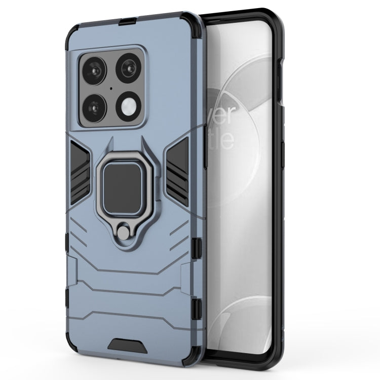 Navy blue rugged shockproof phone case with armor texture and camera protection