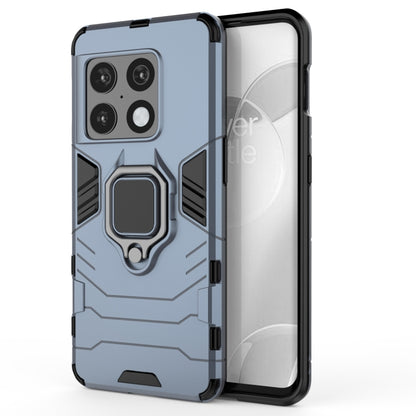 Navy blue rugged shockproof phone case with armor texture and camera protection