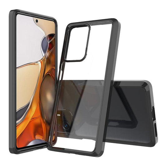 Shockproof protective phone case with black TPU frame and clear back
