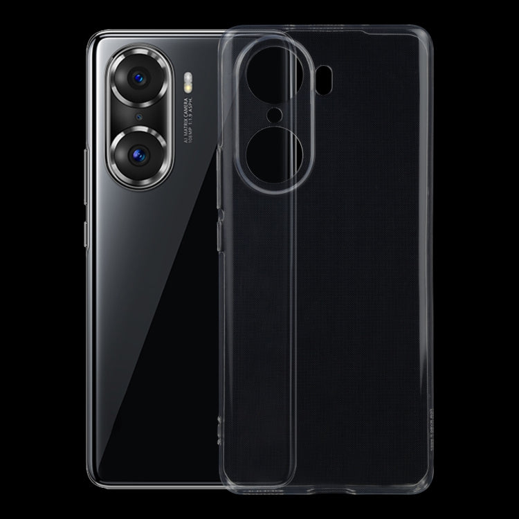 Clear TPU phone case with dual camera cutouts and protective raised bezel