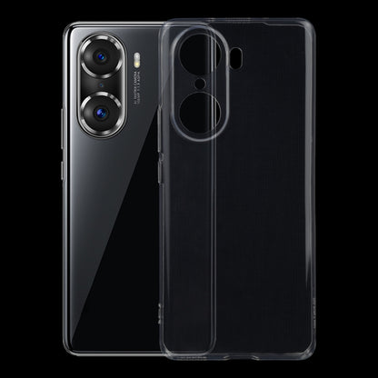 Clear TPU phone case with dual camera cutouts and protective raised bezel