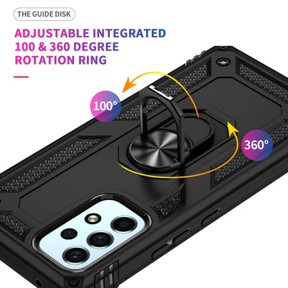 Black rugged phone case with adjustable 100°/360° rotation ring kickstand