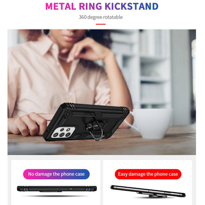 Black phone case with metal ring kickstand stand for hands-free viewing