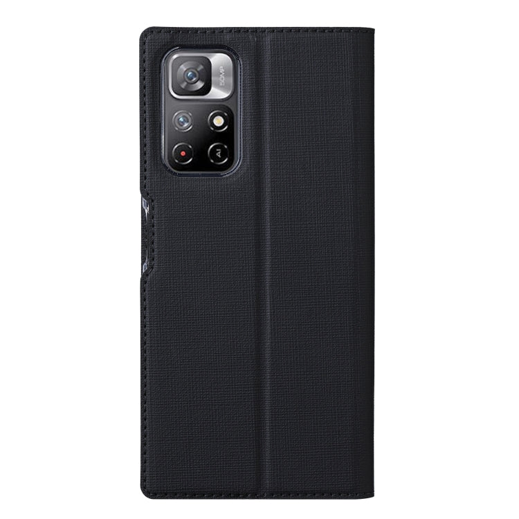 Black magnetic flip leather phone case with camera cutout and slim profile