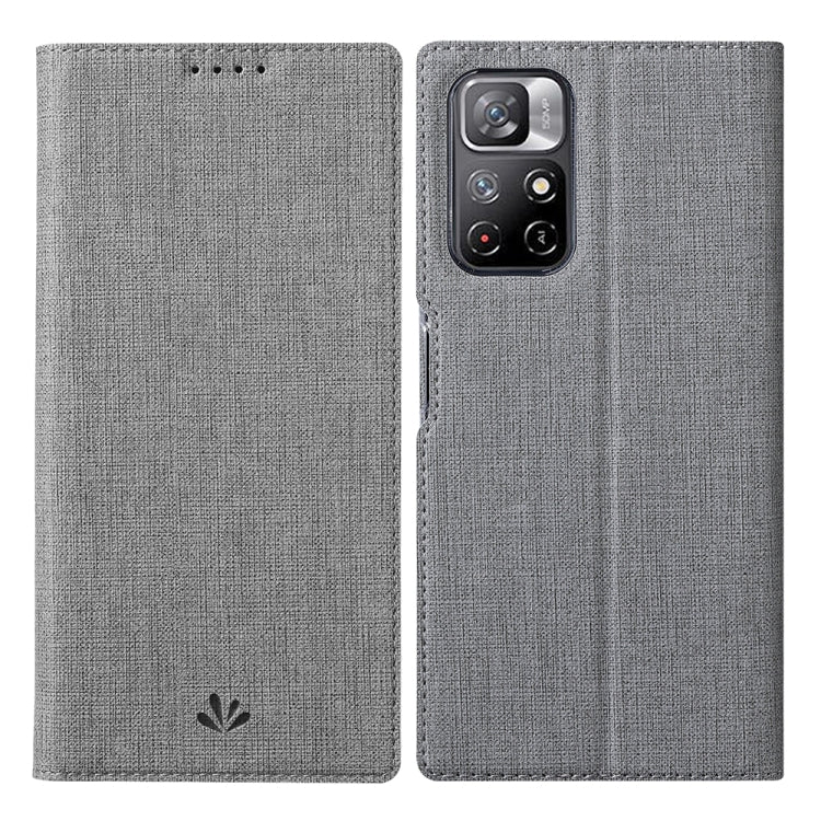 Grey magnetic flip leather phone case with camera cutout and textured finish