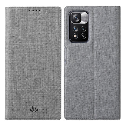 ViLi shockproof magnetic flip phone case, gray textured fabric with camera cutout
