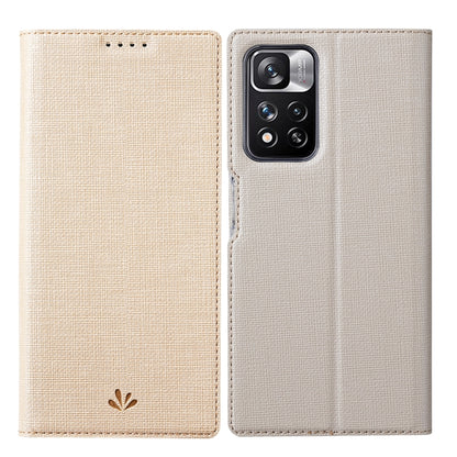 ViLi shockproof magnetic flip phone case, beige fabric with camera cutout and flap