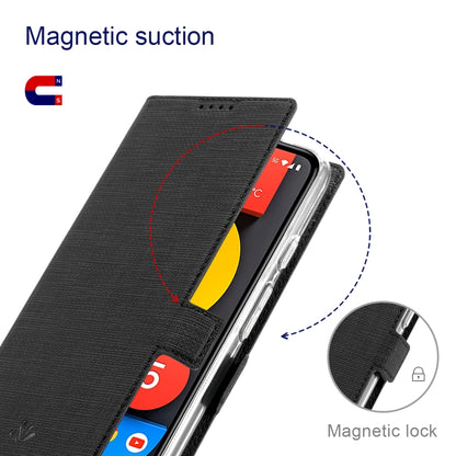 Black magnetic closure flip phone case with clear viewing window