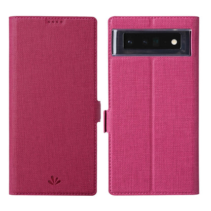 Rose red flip leather phone case with camera window cutout
