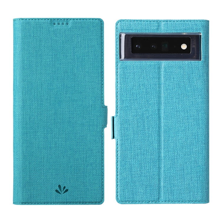 Blue flip leather phone case for Pixel with camera window cutout