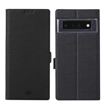 Black magnetic flip phone case for Google Pixel, with camera cutout and horizontal fold