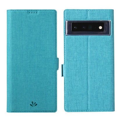 Blue magnetic flip phone case for Google Pixel, with camera cutout and horizontal fold