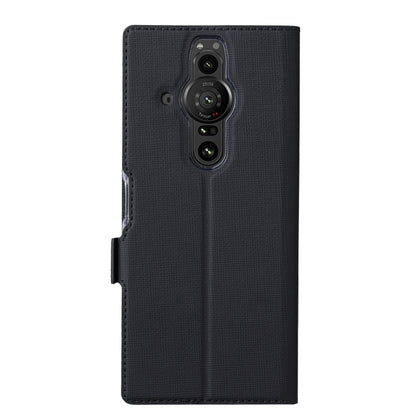 Magnetic flip leather phone case, black, with camera cutout and side button openings
