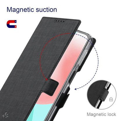 Magnetic flip leather phone case, black, with magnetic lock tab and TPU cover