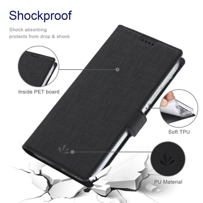 Magnetic flip leather phone case, black, with textured PU and shock-absorbing design