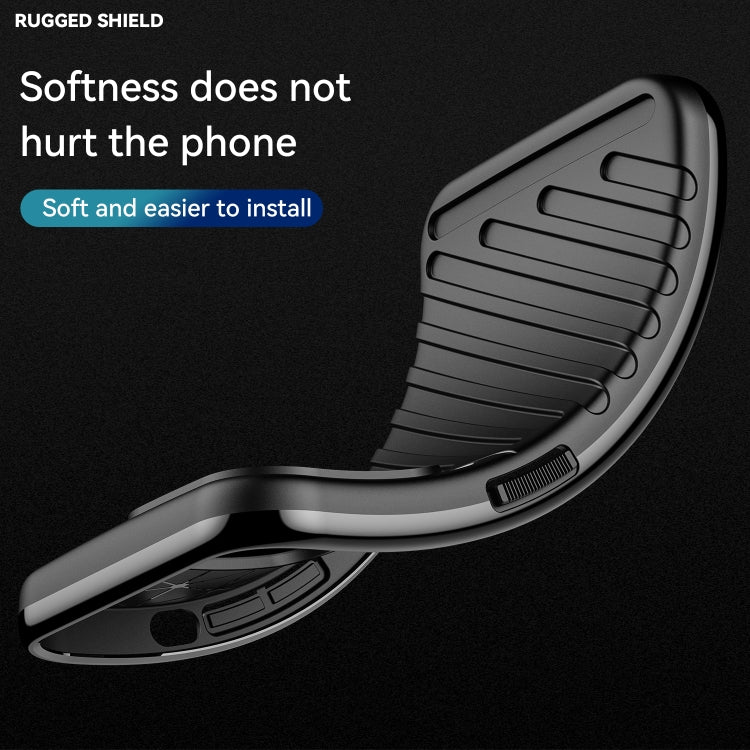 Flexible rugged TPU phone case corner with screen-facing lip and side cutout