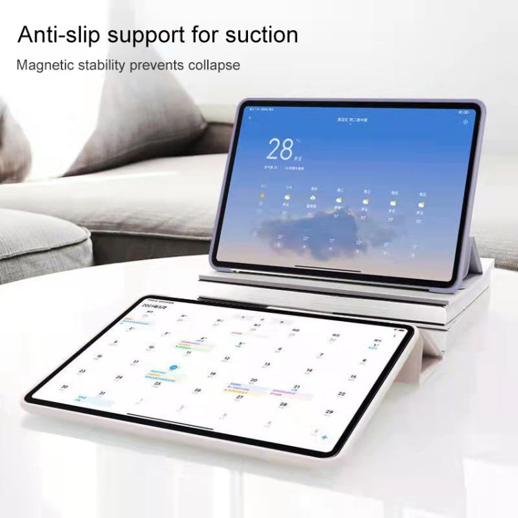 Tablet folio case with anti-slip stand bracket displayed on a table