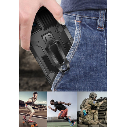 Durable rugged phone case with textured grip and kickstand-like rear support