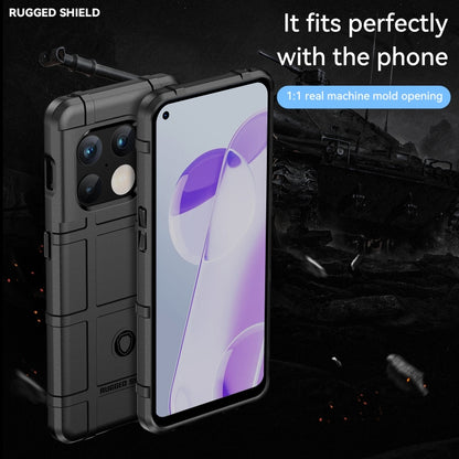 Black rugged TPU phone case in front-and-back view with protective bumper corners