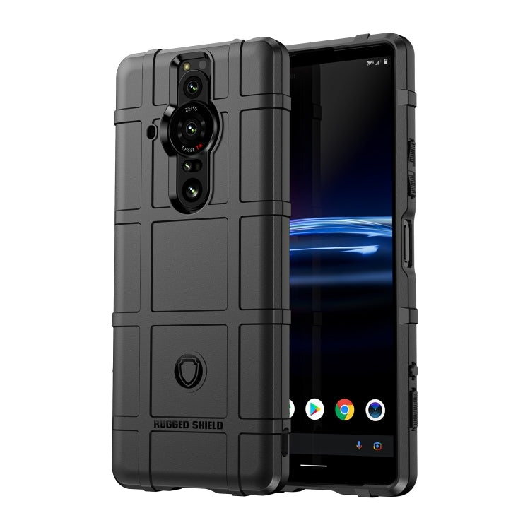 Rugged shockproof TPU phone case in black with camera cutouts and raised front lip