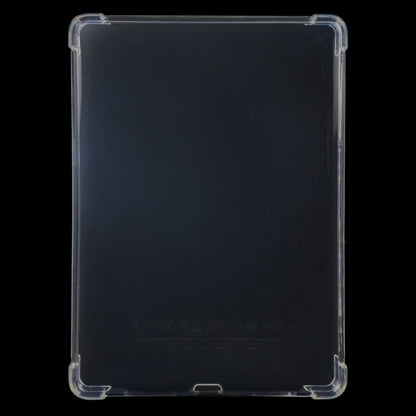 Transparent TPU tablet case with raised corners and cutouts, back view