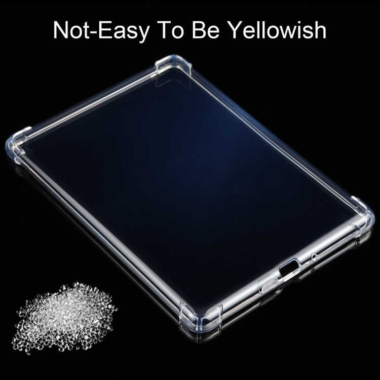 Transparent TPU tablet case with clear bumper corners and side button cutouts