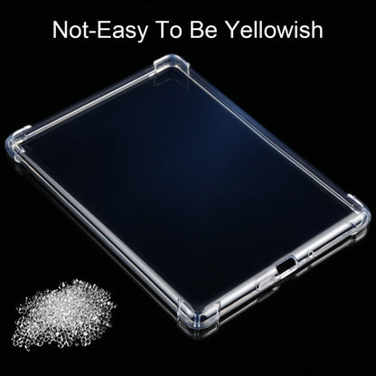 Transparent TPU tablet case with clear bumper corners and side button cutouts