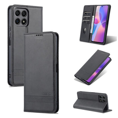 Dark gray magnetic flip leather phone case with interior card slot and stand