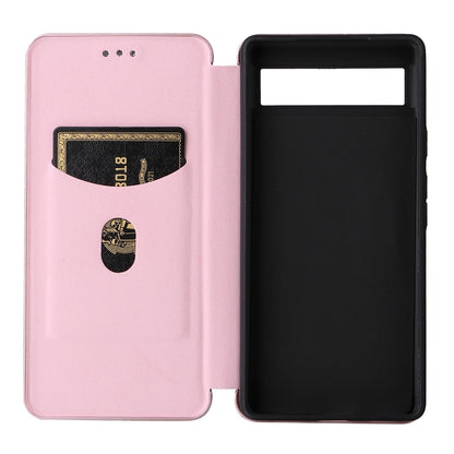 Pink leather-style magnetic flip phone case with card slot for Google Pixel 6a