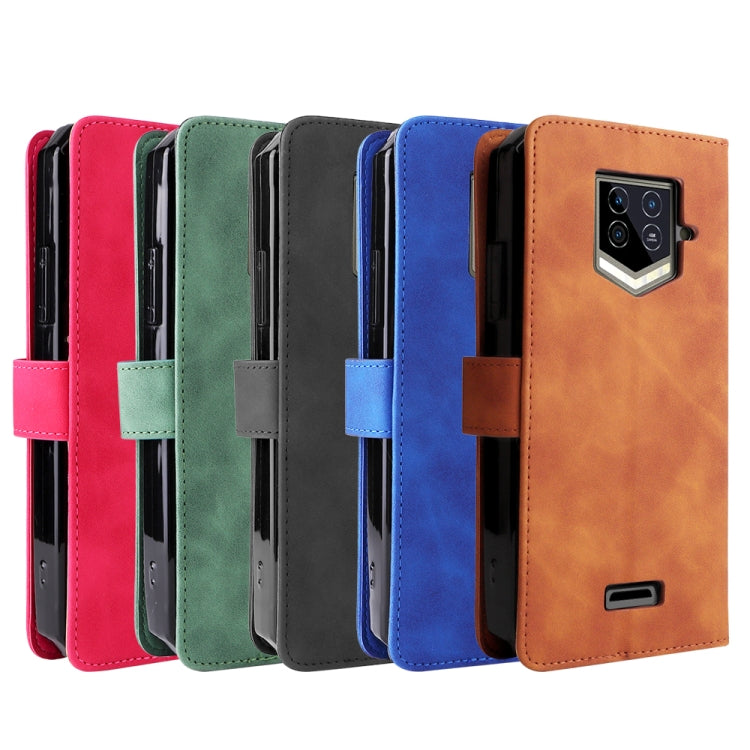 Magnetic buckle leather phone case set in multiple solid colors with camera cutout