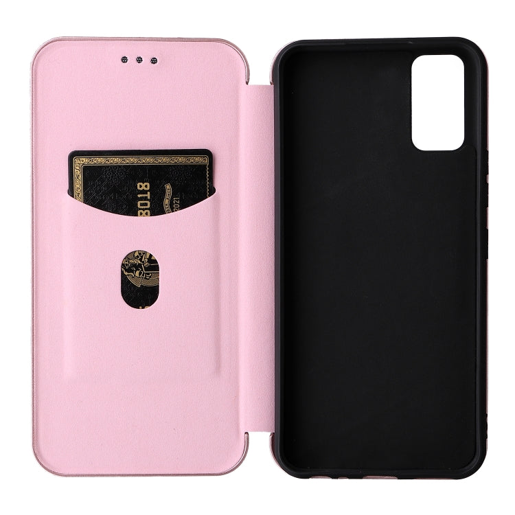 Magnetic flip phone case, pink flip cover, inside card slot and black back panel.