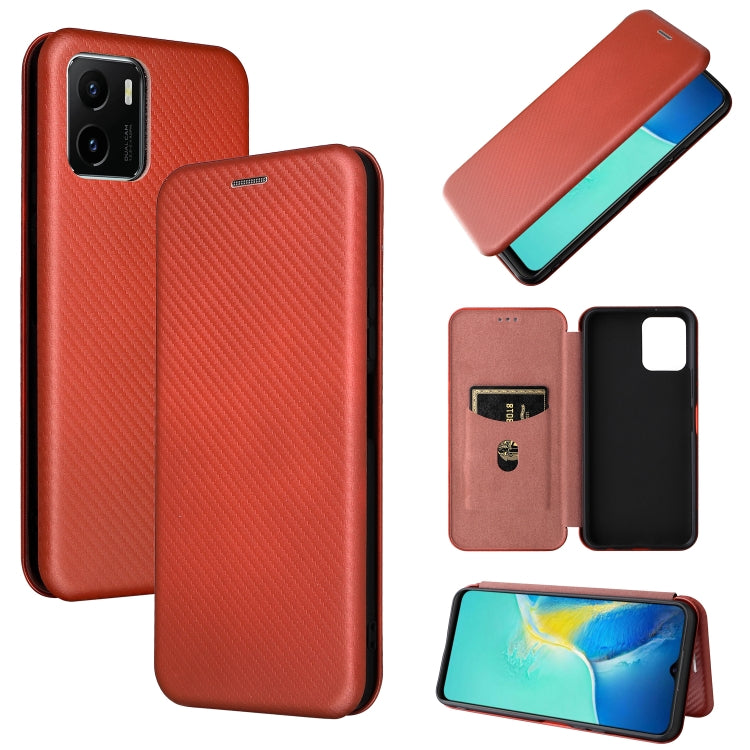 Magnetic flip phone case with carbon fiber texture, red leather, card pocket