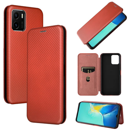 Magnetic flip phone case with carbon fiber texture, red leather, card pocket