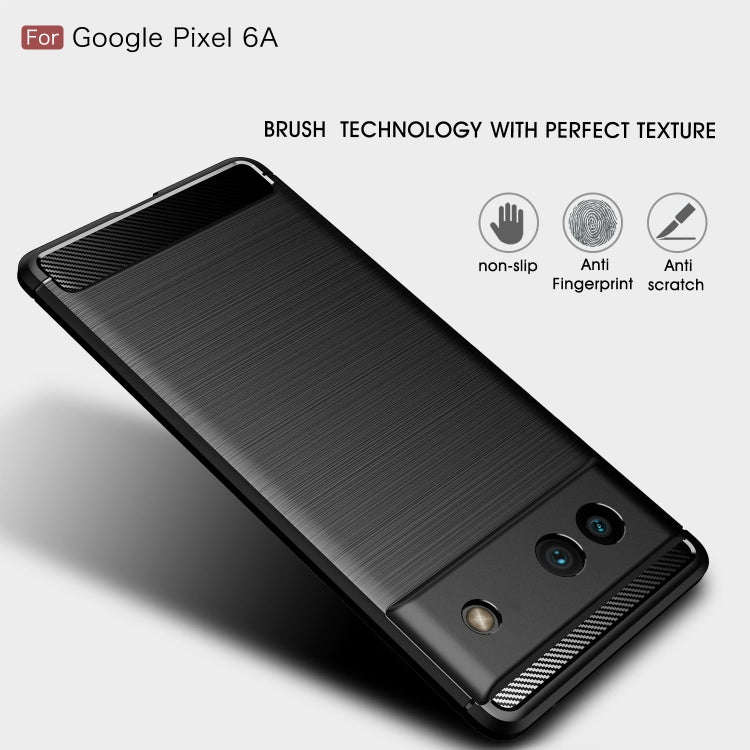 Black brushed carbon fiber texture TPU phone case with slim raised bezel and grip lines