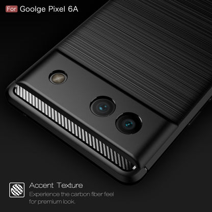 Close-up of black brushed carbon fiber TPU phone case with camera cutouts and textured edge