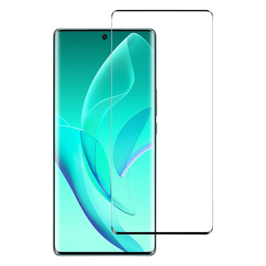 Tempered glass screen protector film for full-screen coverage on a smartphone front