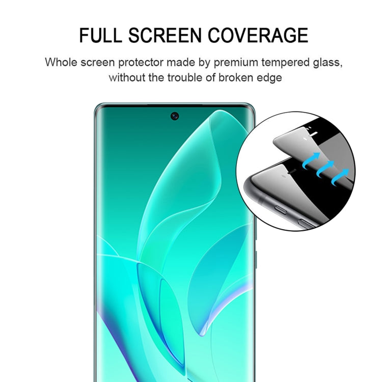 Full-screen tempered glass screen protector film with edge coverage detail
