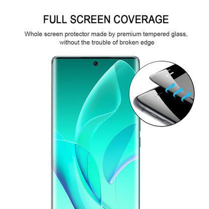 Full-screen tempered glass screen protector film with edge coverage detail