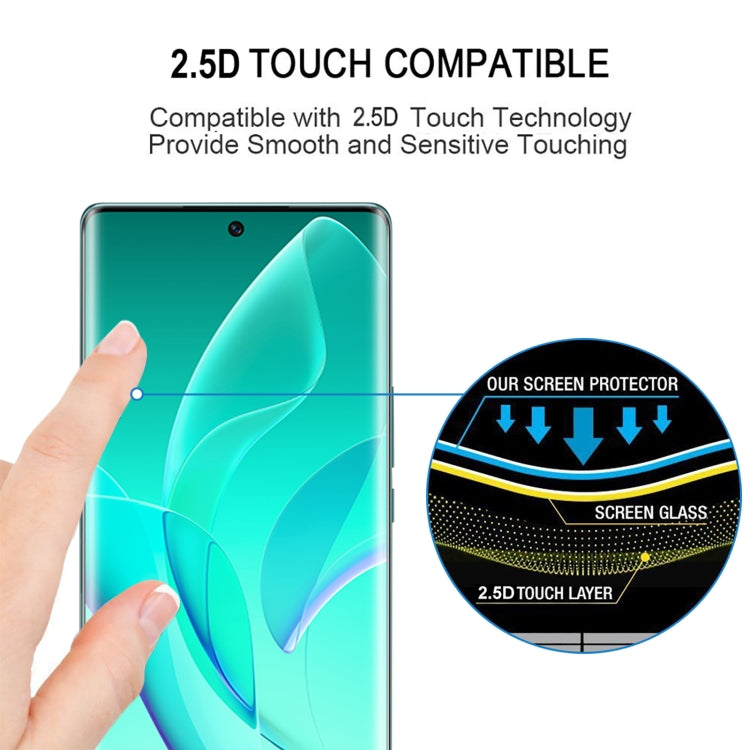 2.5D touch-compatible tempered glass screen protector film with fingertip interaction