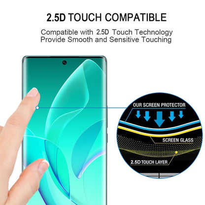 2.5D touch-compatible tempered glass screen protector film with fingertip interaction