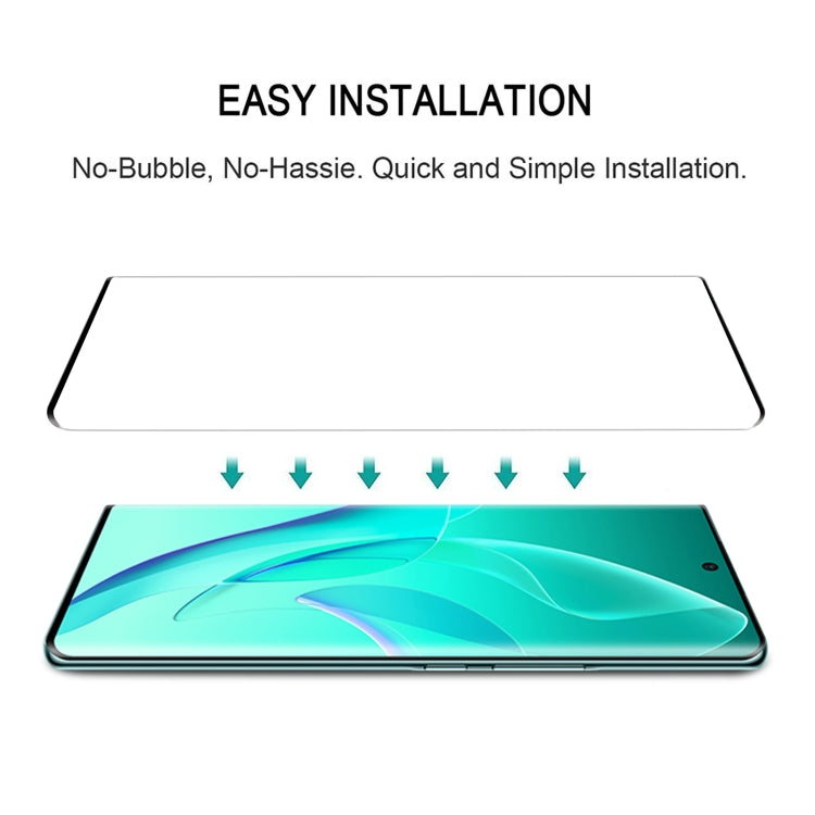 Tempered glass screen protector film with easy, no-bubble installation steps