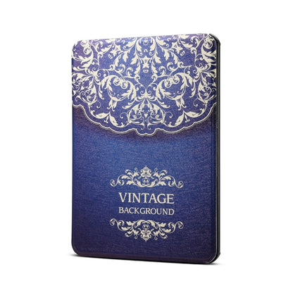 Blue vintage PU leather tablet case with ornate swirl flap for Kindle Paperwhite 5