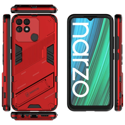 Red rugged shockproof phone case set with TPU shell and raised camera protection