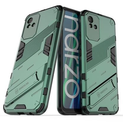Rugged green shockproof phone case, dual-layer TPU armor with textured grip panels