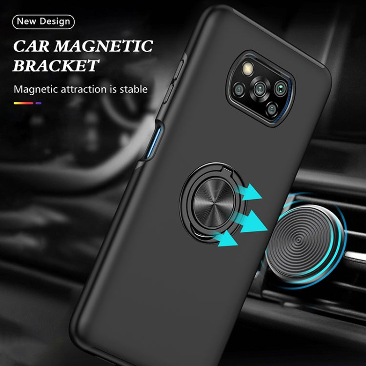Black PC+TPU magnetic phone case with magnetic ring for car mount, back ring