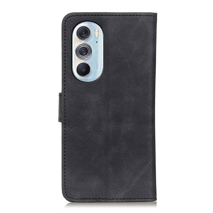 Black leather wallet-style phone case with camera cutout