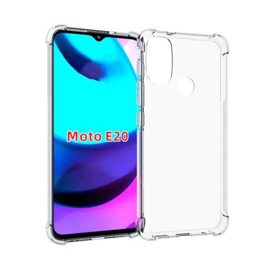 Clear TPU phone case with raised lip, shockproof bumper, and cutouts for camera and ports.