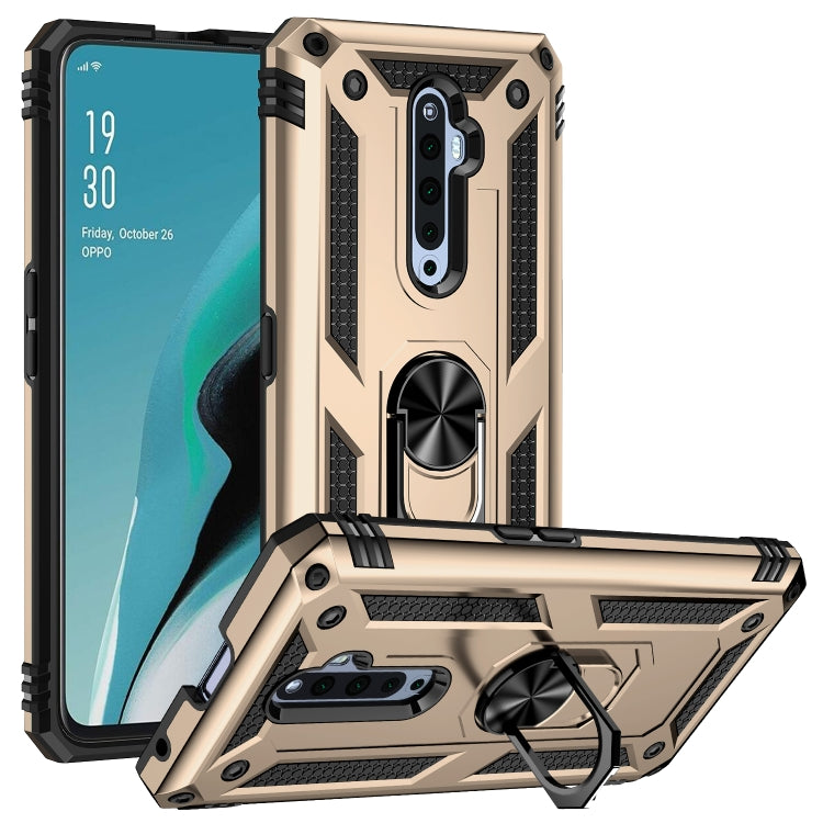 Gold rugged shockproof phone case with ring kickstand and camera protection