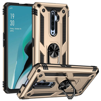 Gold rugged shockproof phone case with ring kickstand and camera protection